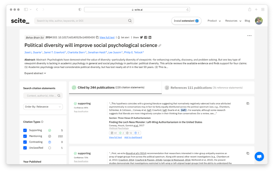 scite- a Powerful New Tool to Help Students with Research